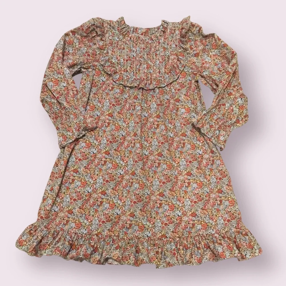 Doen Girls Floral Ruffle Hem Dress